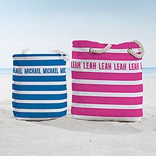 Classic Stripe Personalized Beach Bag  - 38237