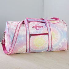 Ombre Initial Embroidered Tie Dye Duffel Bag  - 38456