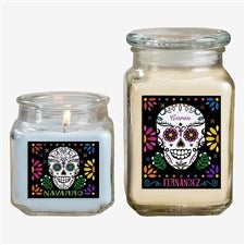 Day of the Dead Personalized Scented Glass Candle Jar  - 38546