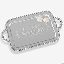 Elegant Couple Mariposa® String of Pearls Personalized Handled Serving Tray  - 38584