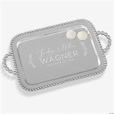 Elegant Couple Mariposa® String of Pearls Personalized Handled Serving Tray  - 38584