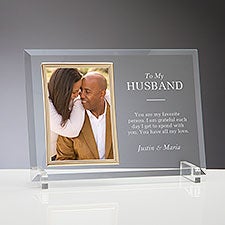 To My Husband Personalized Glass Picture Frame  - 38891