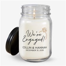 We’re Engaged Personalized Farmhouse Engagement Candle Jar  - 39236