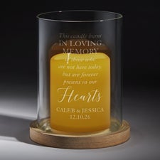 Wedding Memorial Personalized Wedding Hurricane with Whitewashed Wood Base  - 39664