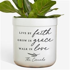 Live By Faith Personalized Outdoor Flower Pot  - 39924