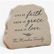 Live By Faith Personalized Standing Garden Stone  - 39926