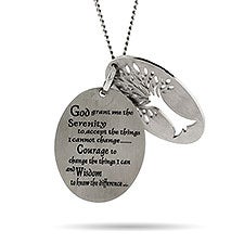 Engravable Serenity Prayer Tree of Life Necklace  - 39984D