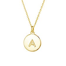 Engraved Initial Disc Necklace  - 39985D