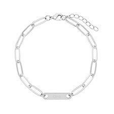 Paperclip Chain Engravable Name Bar Bracelet  - 40104D