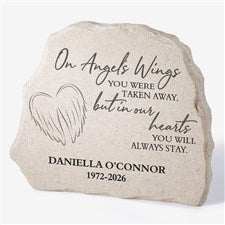 On Angel's Wings Personalized Standing Garden Stone  - 40113