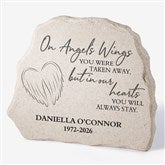 On Angel's Wings Personalized Standing Garden Stone  - 40113