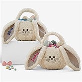 Sherpa Bunny Embroidered Plush Easter Treat Bag  - 40206