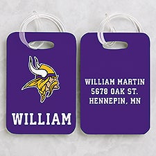 NFL Minnesota Vikings Personalized Luggage Tag 2 Pc Set - 40238