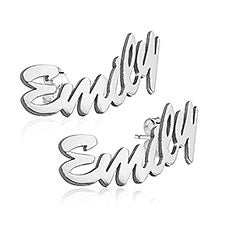 Personalized Script Name Earrings  - 40681D