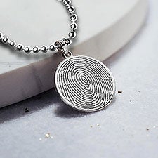 Custom Memorial Round Fingerprint Pendant  - 40690D