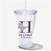 Floral Bridesmaid Personalized 17 oz. Insulated Tumbler  - 40811