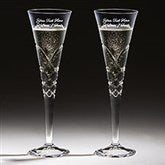 Engraved Reed & Barton Crystal Wedding Champagne Flute Set - 40960