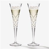 Engraved Reed & Barton Crystal Wedding Champagne Flute Set - 40960