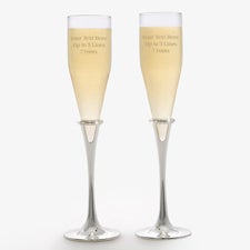 Engraved Message Wedding Champagne Flute Set - Lenox Devotion - 40961