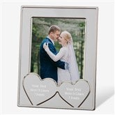 Engraved Message Double Hearts Silver Picture Frame - 40978