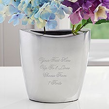Engraved Message Aluminum Flower Vase  - 40983