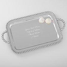 Engraved Message Personalized Serving Tray - Mariposa String of Pearls  - 40998