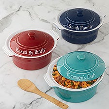 Classic Personalized Round Casserole Dish With Lid  - 41163