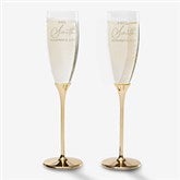 Elegant Couple Personalized Gold Flute Set - 41216