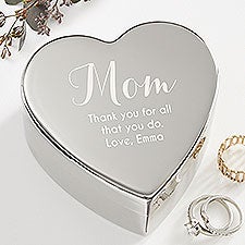 Personalized Silver Heart Keepsake Box - To My Mother - 41266