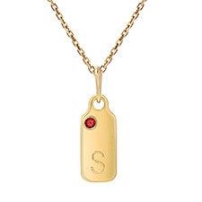 Dog Tag Pendant - Mini Mini Block Initial 15mm - 41295D