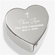 Personalized Silver Heart Keepsake Box - God Bless - 41502