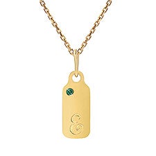 Mini Mini Cursive Initial 18mm Dog Tag Pendant  - 41505D