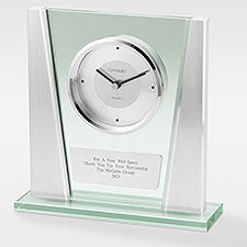 Engraved Modern Glass Clock for Clients and Coworkers - 41613