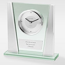 Engraved Modern Glass Home Office Clock - 41615