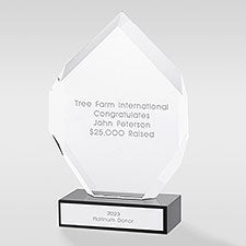Engraved Glass Geometric Flame Recognition Large Award - 41621