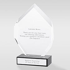 Engraved Glass Geometric Flame Retirement Large Award - 41623