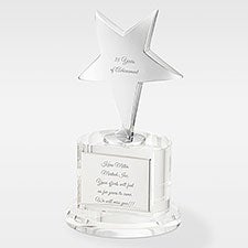 Engraved Crystal and Silver Star Retirement Award - 41678
