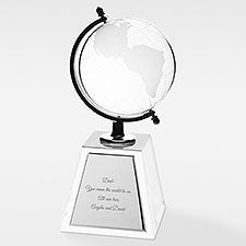 Engraved Crystal Globe Professional Award - 41679