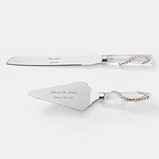 Engraved Athena Wedding Cake Server Set  - 41816