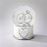 Mr. and Mrs. Wedding Ring Engraved Snow Globe - 41830