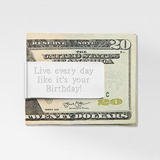 Birthday Engraved Nickel Money Clip - 41847