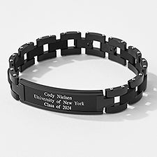 Engraved Graduation Matte Black ID Bracelet - 41858