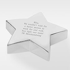 Engraved Silver Star Paperweight for the Boss - 41864