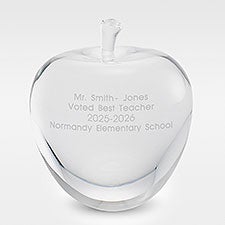 Engraved Crystal Apple Keepsake for the Teacher - 41872
