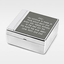 Engraved Birthday Silver and Gunmetal Keepsake Box  - 41889