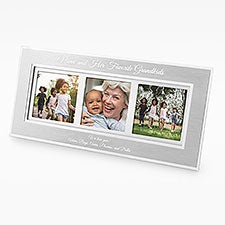 Engraved for Grandma- Flat Iron Three Picture Frame - 41899