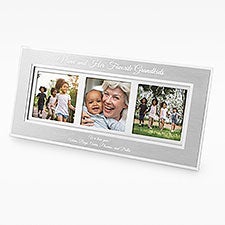 Engraved for Grandma- Flat Iron Three Picture Frame - 41899