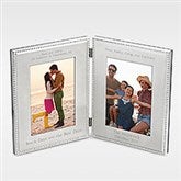 Engraved Beaded Double Picture Frame - 41908