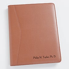 Engraved Professional Tan Leather Portfolio - 41920