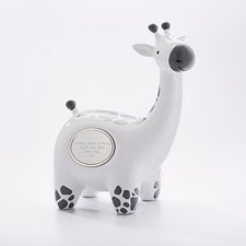 Engraved Ceramic Giraffe Bank for the New Baby - 41924